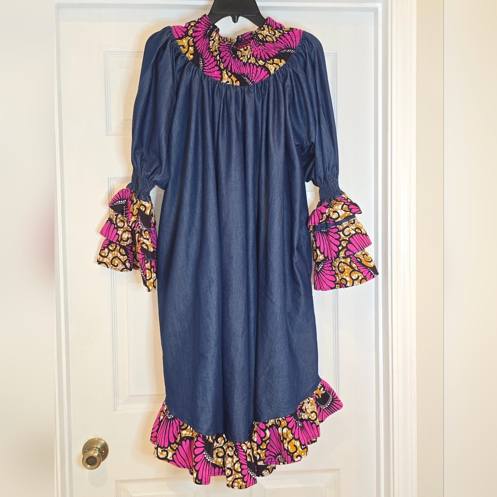 Advance Apparels Kids Dress with Pink and Blue Design